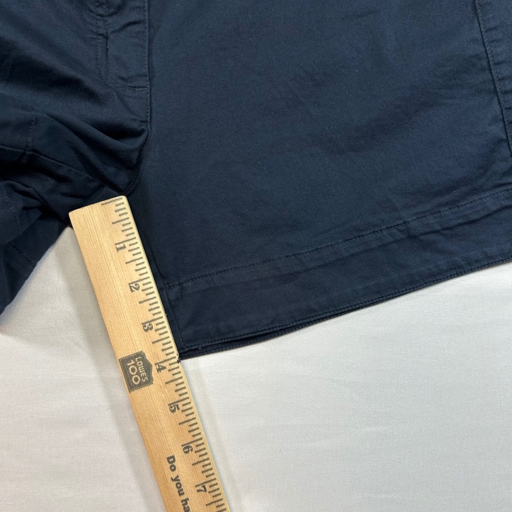 Nike Womens Golf Shorts Navy Blue Striped Belt Size Large L 12-14 Stretch Cotton - Picture 5 of 7